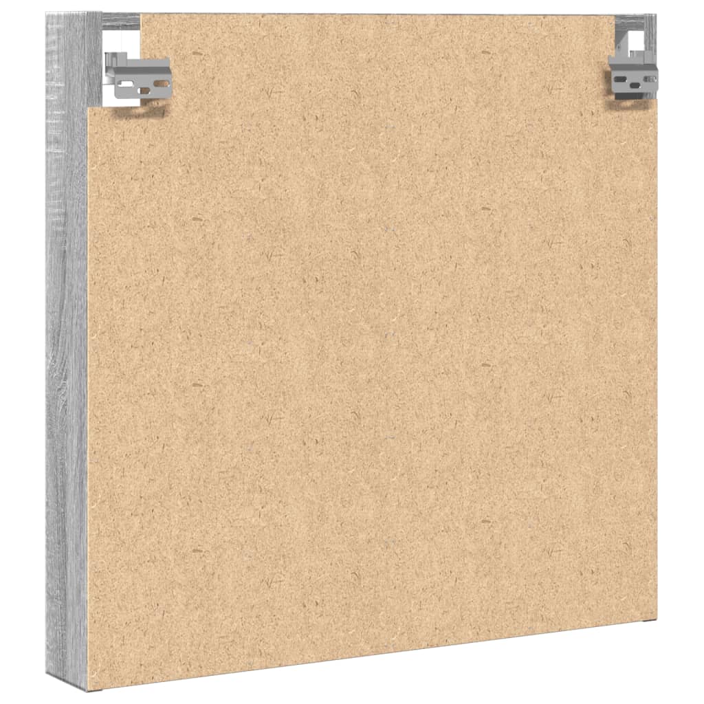 Dulap cu vitrina, sonoma gri, 60x8,5x58 cm, lemn prelucrat — imaginea 6