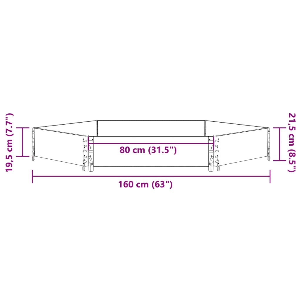 Strat inaltat, gri, 160x160 cm, lemn masiv pin, hexagon — imaginea 7