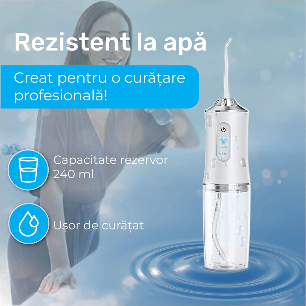 Irigator Oral pentru Dus Bucal MRG MA8, 4 Capete curatare, cu Acumulator - 3 | YEO