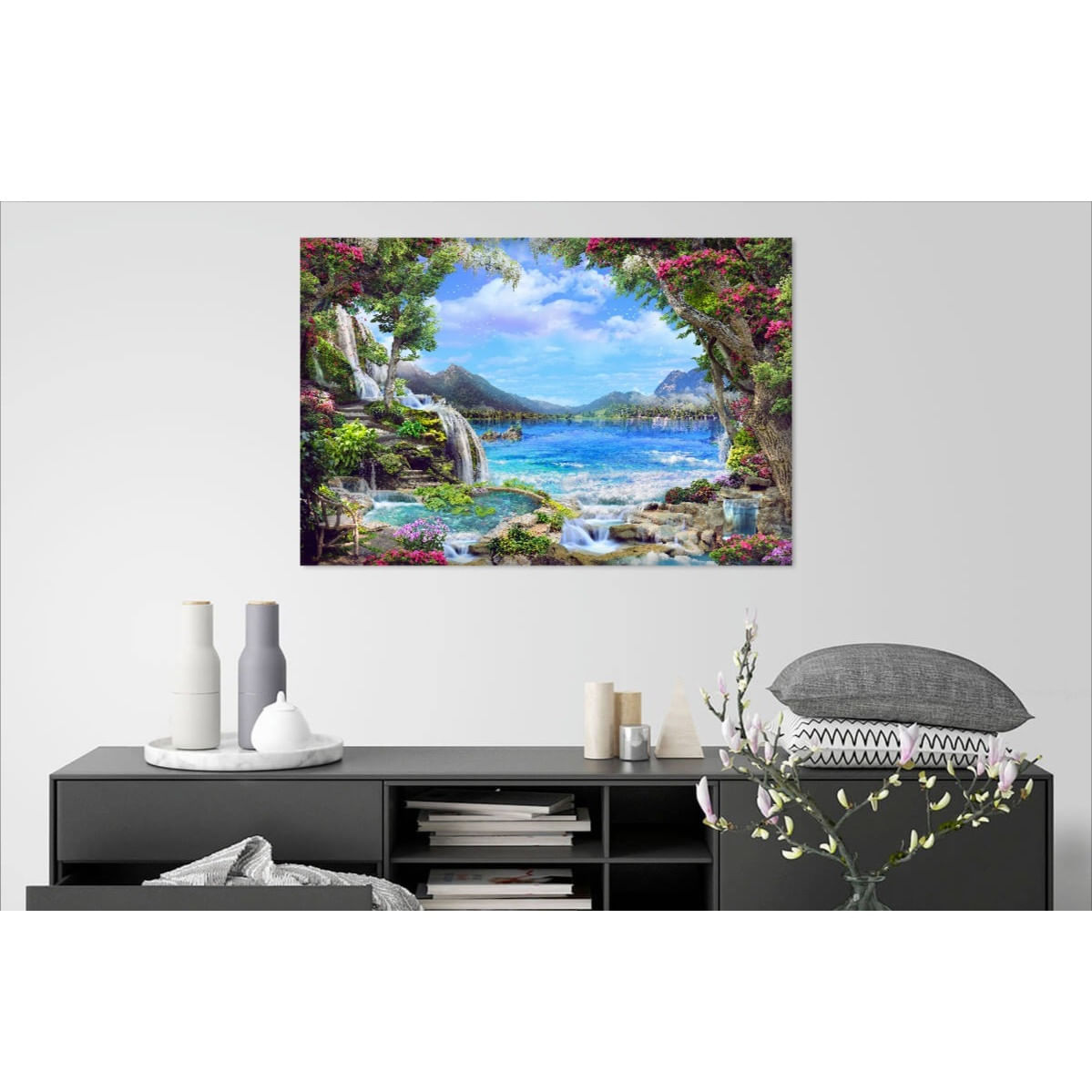 Tablou Canvas, Peisaj, natura, rau, fantana, munti, padure, 60 x 40 cm
