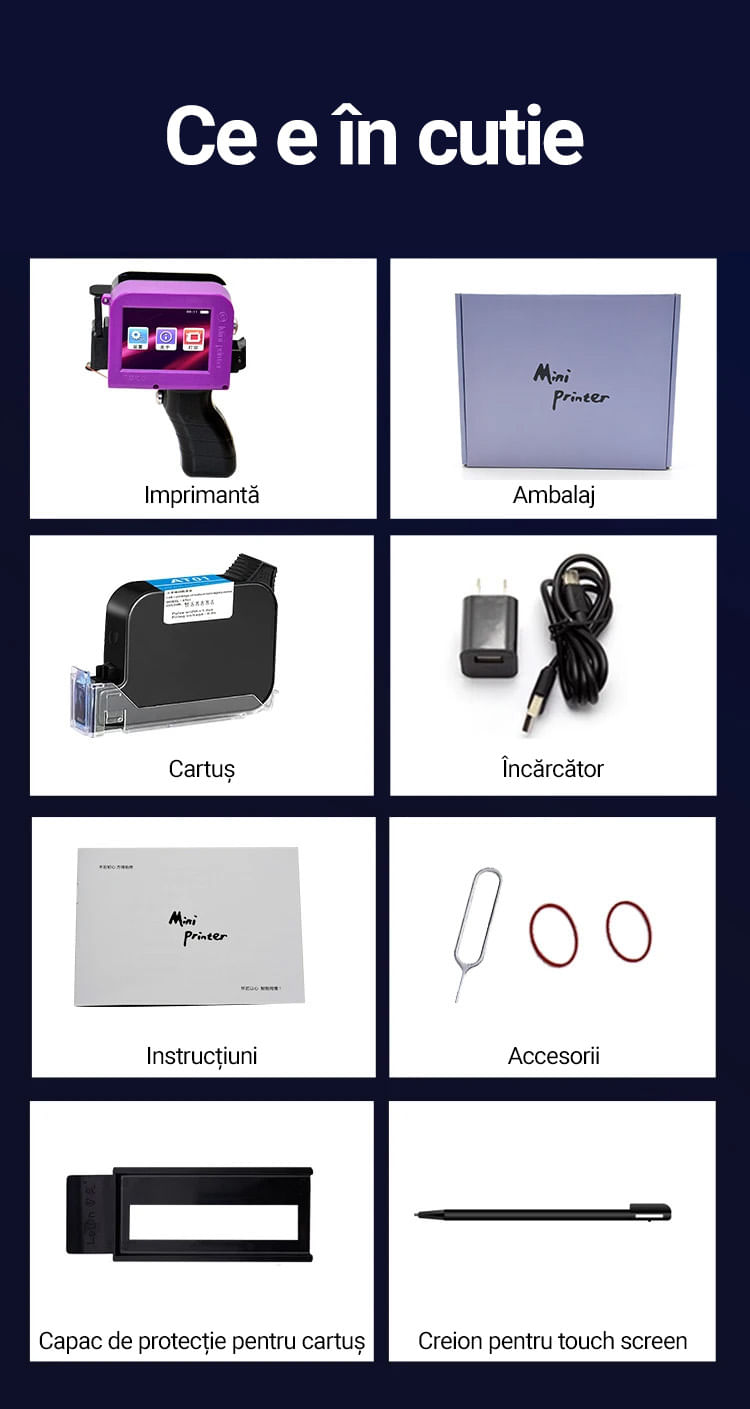 Imprimanta Portabila de Mana cu Cerneala, Imprimare Logo, Pentru Suprafete Multiple, Dimensiuni Imprimare 2-12.7mm, Roz