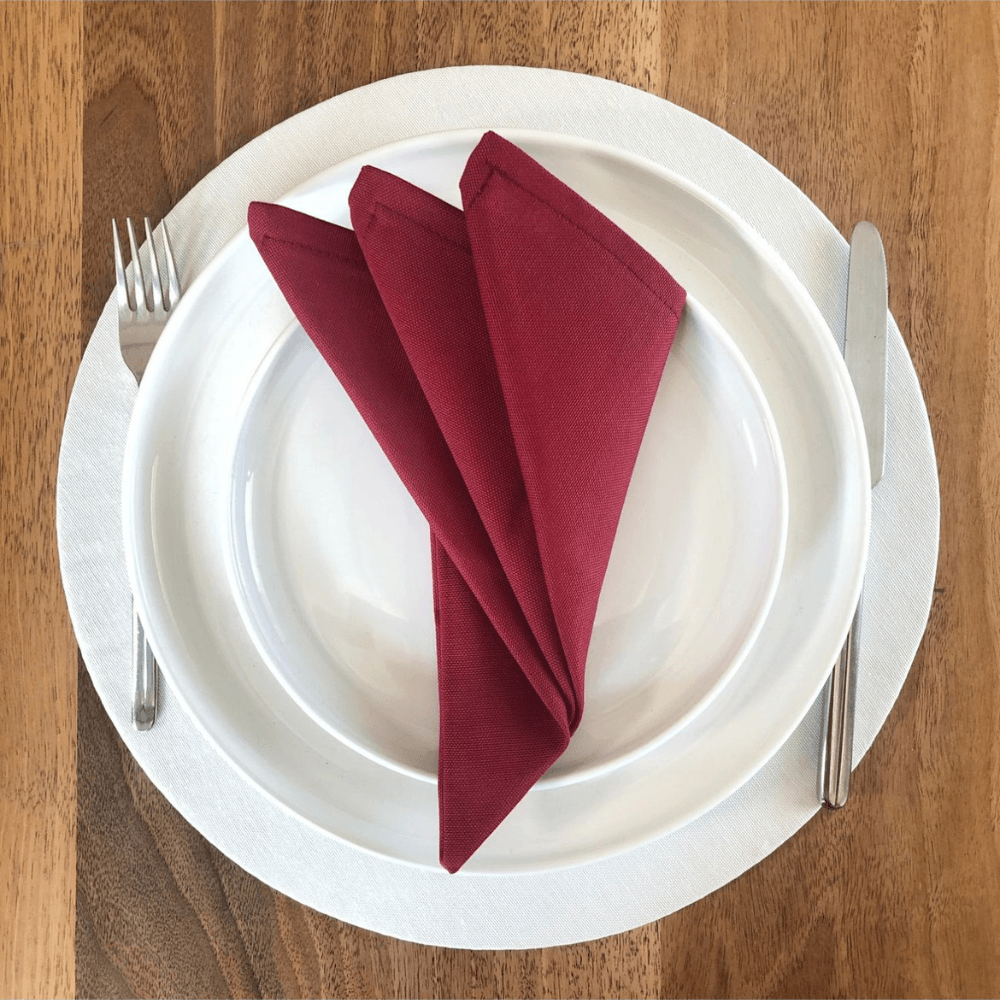 Set 10 Servete de masa Kotonia Home - 45x45 cm, Damasc Saten DeLux, 100% bumbac, Burgundy - imagine 3