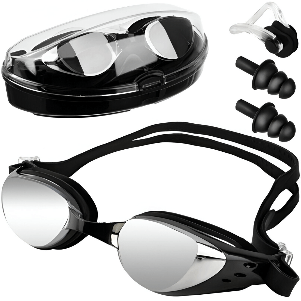 Set de Inot Ochelari Anti-Aburire si Protectie UV,  Dopuri Urechi Moi Ajustabile, Cleste Nas, Marime Curea Reglabila - 4 | YEO