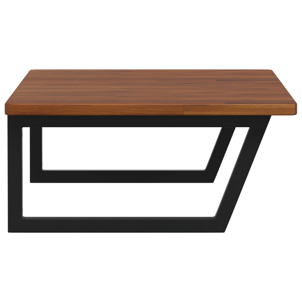 Raft pentru lavoar montat pe perete, otel și lemn masiv stejar, maro închis și negru, mărime 100x60x2.5 cm, model trapez — imaginea 5