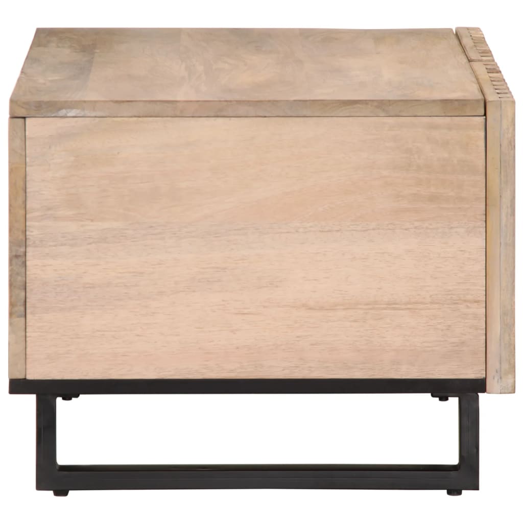 Masuta de cafea, alb, 80x51x40 cm, lemn masiv de mango — imaginea 3