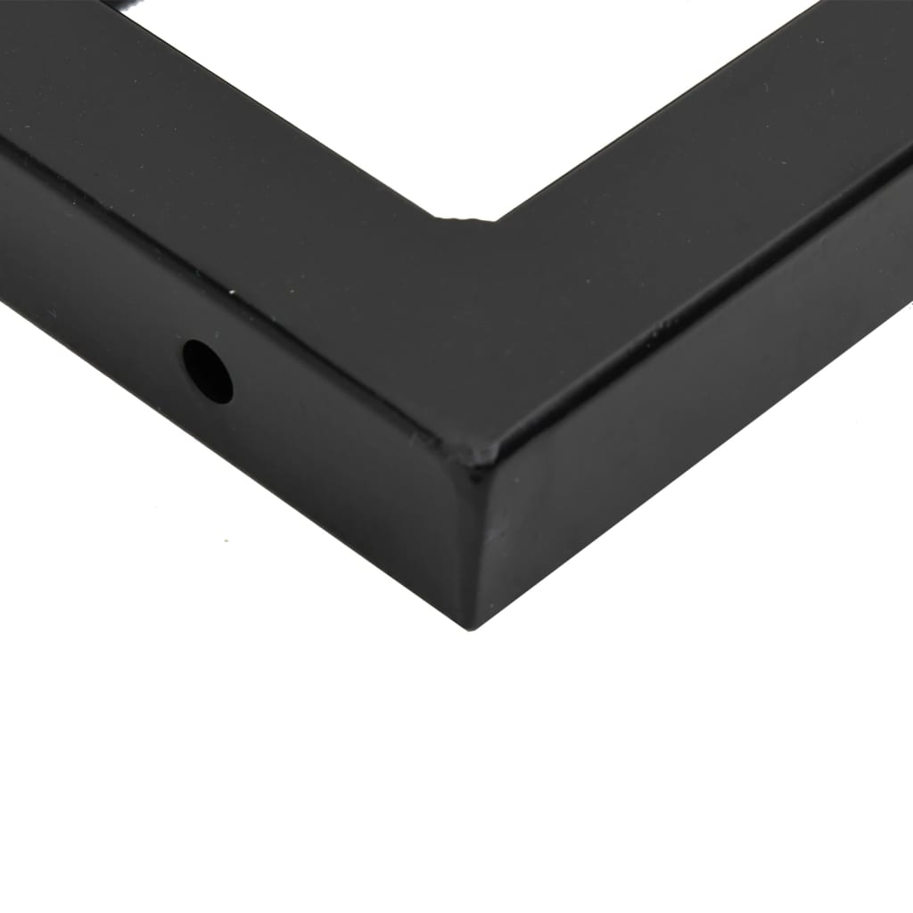 Raft pentru lavoar montat pe perete, otel și lemn masiv stejar, maro deschis și negru, mărime 60x40x2.5 cm, model dreptunghiular — imaginea 9