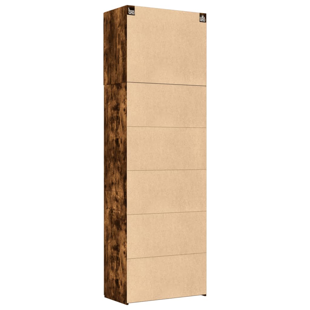 Dulap inalt, stejar fumuriu, 80x42,5x249 cm, lemn prelucrat — imaginea 8