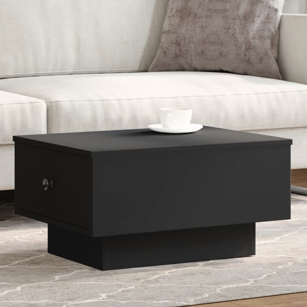 Masa de cafea, negru, 60x45x31 cm, lemn prelucrat — imaginea 2