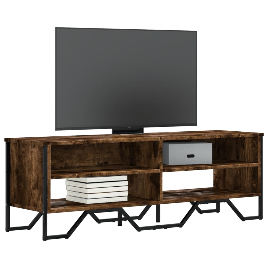 Dulap TV, stejar fumuriu, 122x34x41 cm, lemn prelucrat — imaginea 2