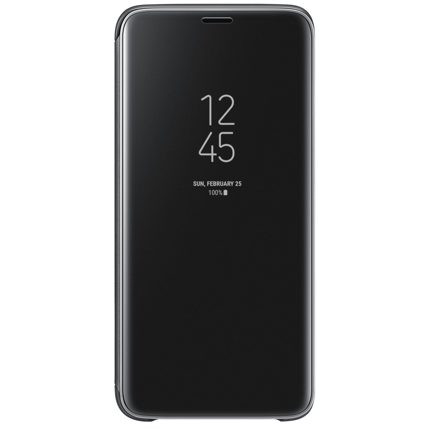 Husa Clear View pentru Samsung Galaxy S22 Ultra, flip cover, Negru