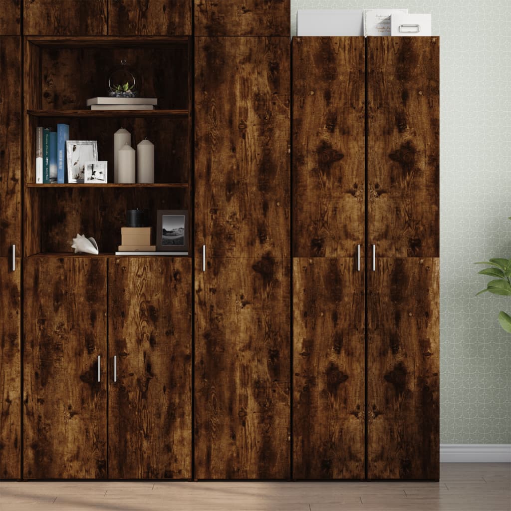 Dulap inalt, stejar fumuriu, 40x42,5x185 cm, lemn prelucrat — imaginea 2
