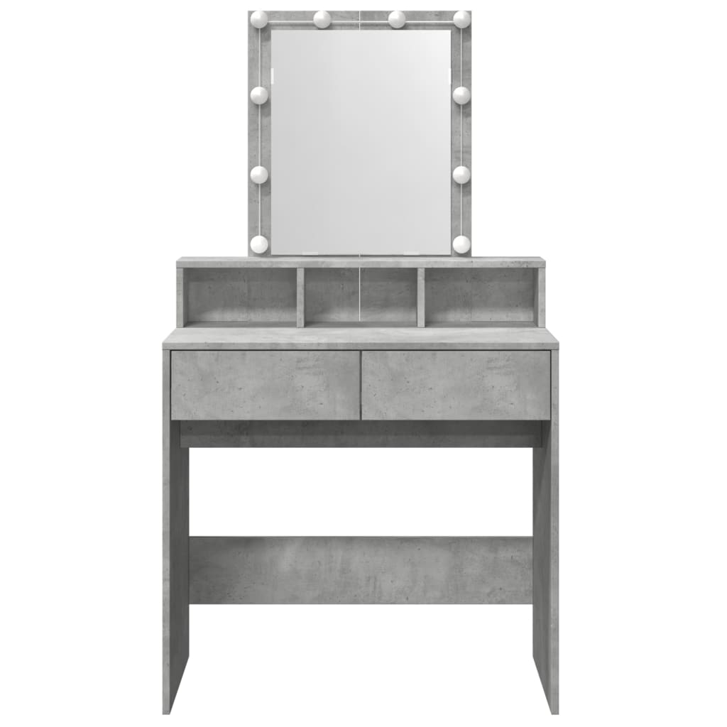 Masa de toaleta cu LED, gri beton, 80x41x144,5 cm — imaginea 5