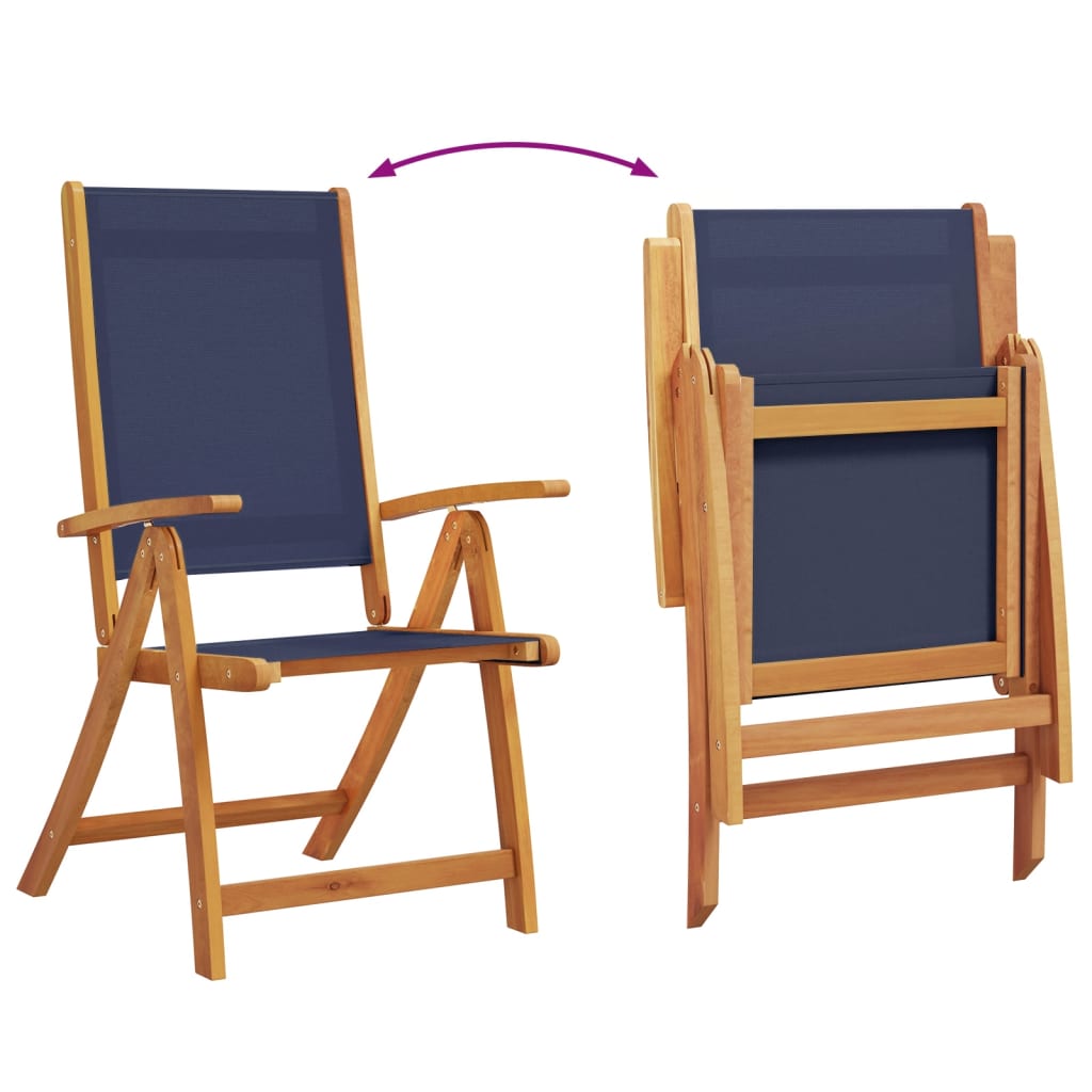 Set mobilier de gradina, 7 piese, lemn masiv acacia/textilena — imaginea 7