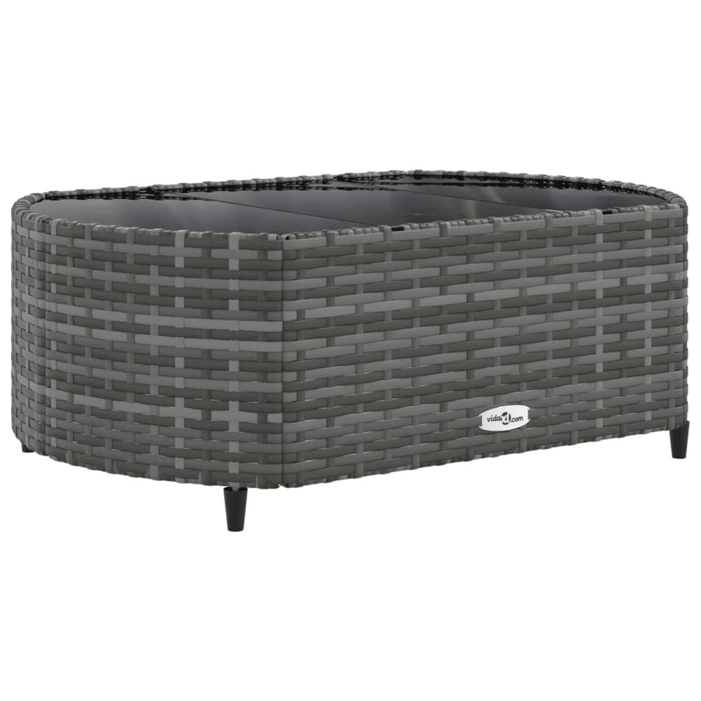 Set canapea de gradina cu perne, 5 piese, gri, poliratan — imaginea 4