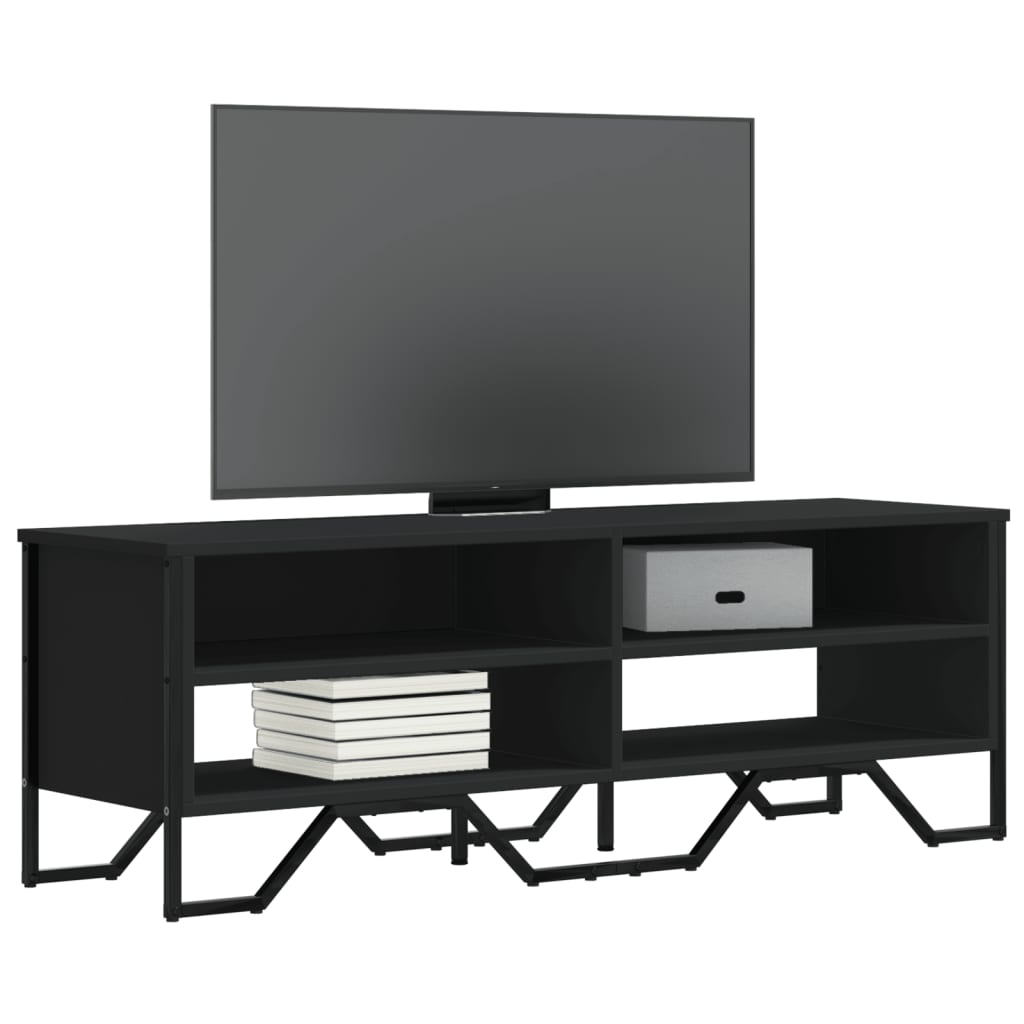 Dulap TV, negru, 122x34x41 cm, lemn prelucrat — imaginea 2