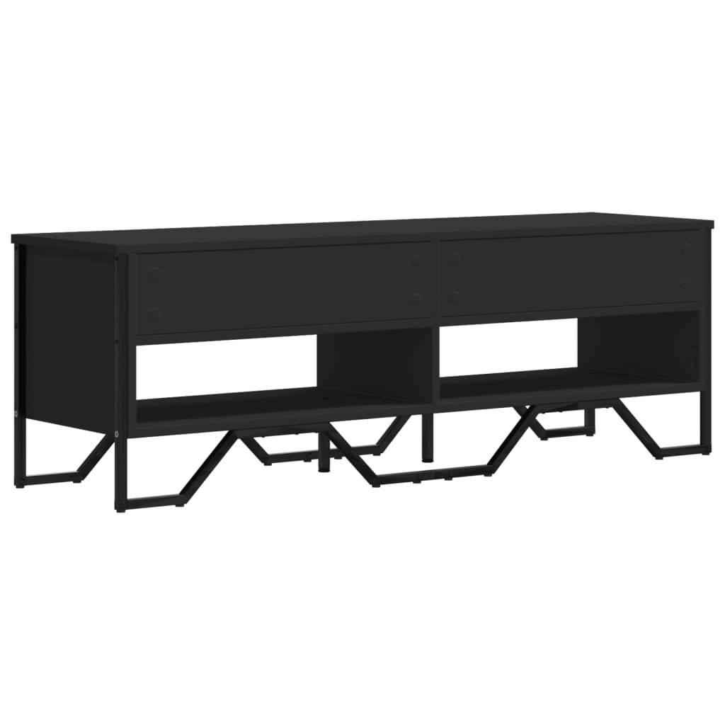 Dulap TV, negru, 122x34x41 cm, lemn prelucrat — imaginea 6