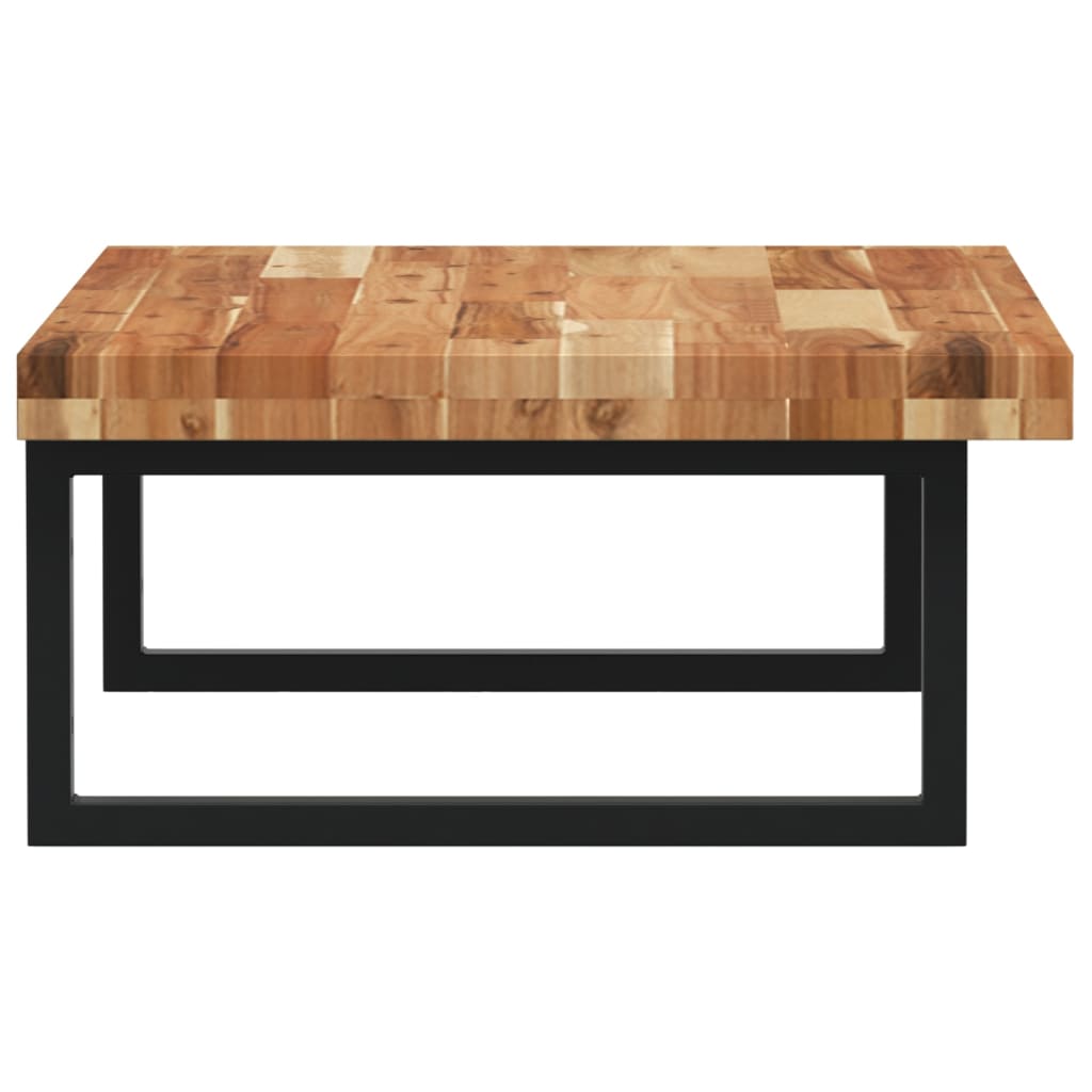 Raft pentru lavoar montat pe perete, otel si lemn masiv acacia, maro inchis si negru, marime 100x50x4 cm, model dreptunghiular — imaginea 5