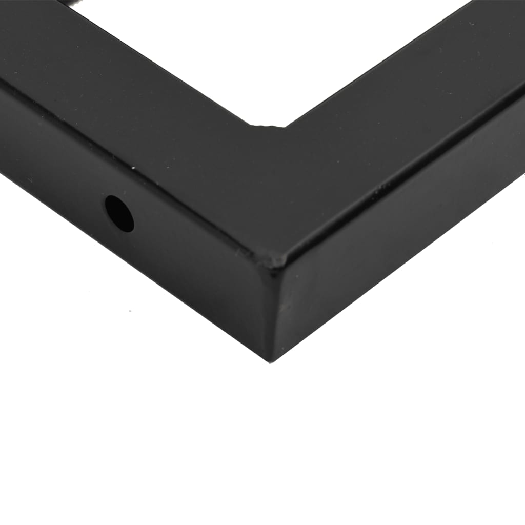 Raft pentru lavoar montat pe perete, otel si lemn masiv acacia, maro inchis si negru, marime 100x50x4 cm, model dreptunghiular — imaginea 9