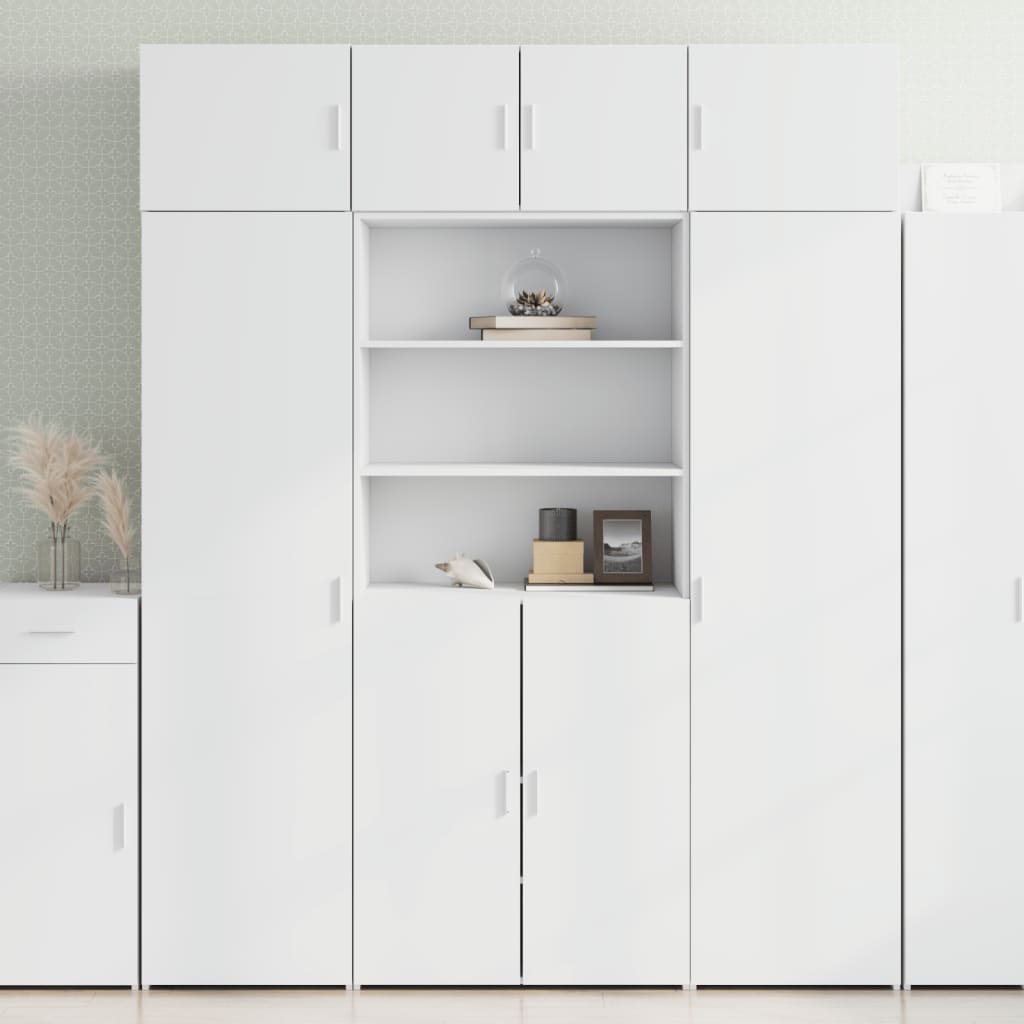 Dulap inalt, alb, 80x42,5x185 cm, lemn prelucrat — imaginea 2