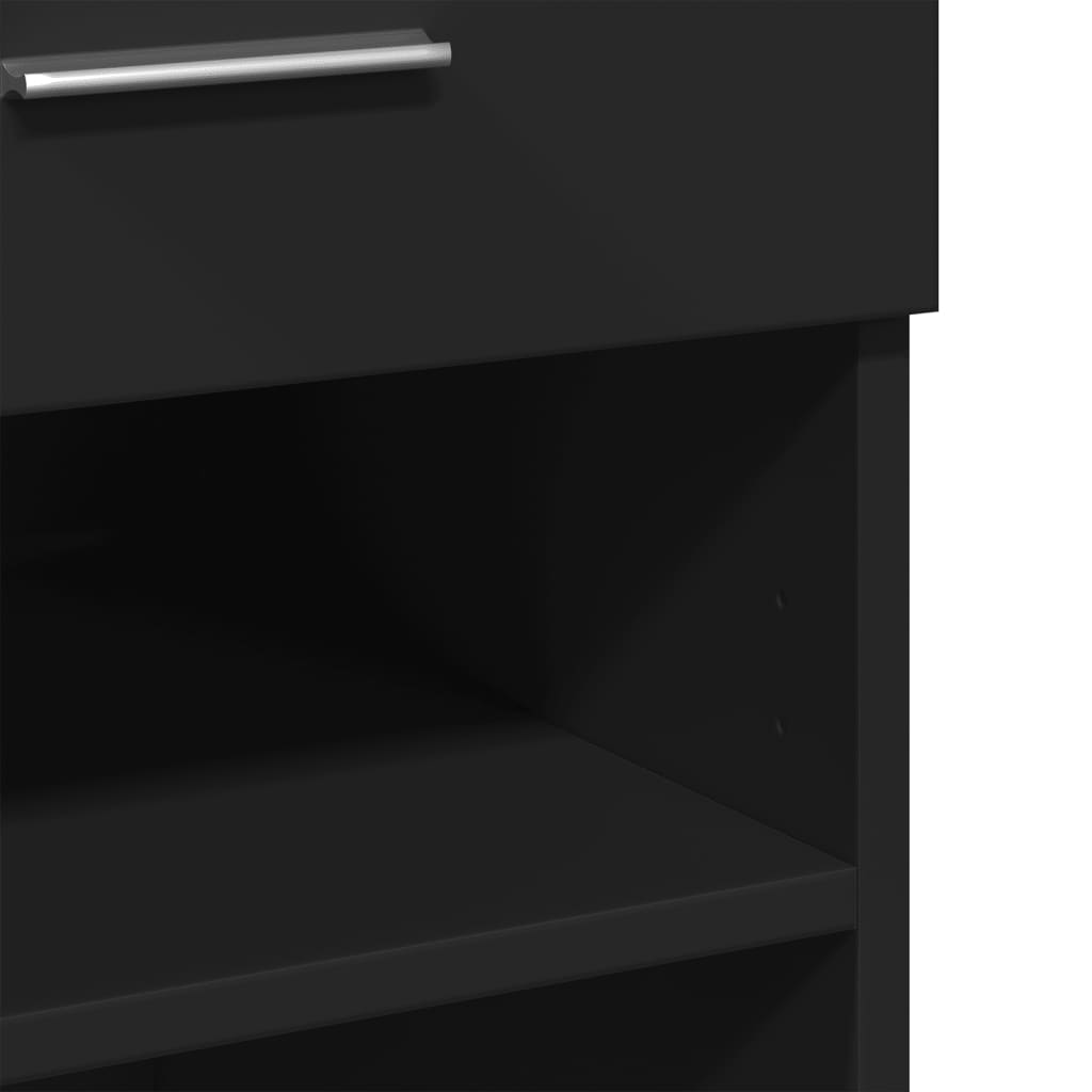 Dulap, negru, 80x42,5x93 cm, lemn prelucrat — imaginea 8