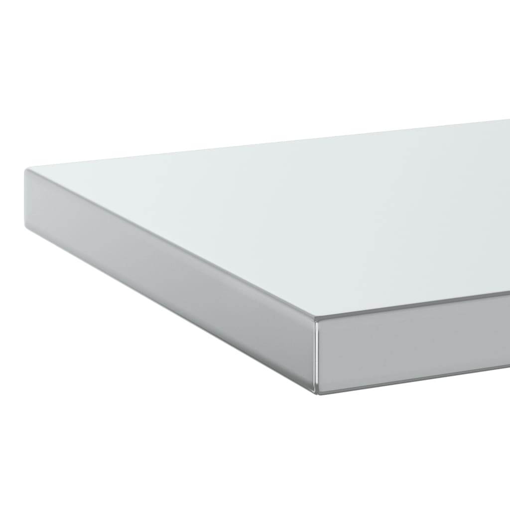 Rafturi de perete, 2 buc., 75x30x3 cm, argintiu otel inoxidabil — imaginea 8