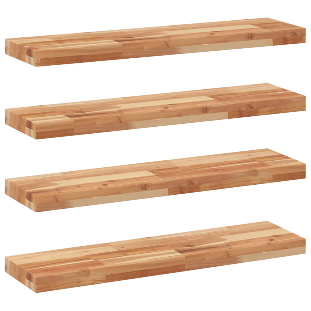 Rafturi suspendate 4 buc. 100x20x4cm lemn masiv acacia netratat