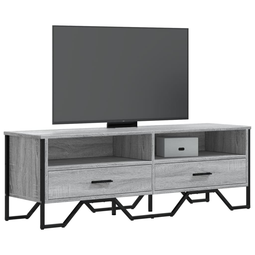 Dulap TV, gri sonoma, 122x34x41 cm, lemn prelucrat — imaginea 2