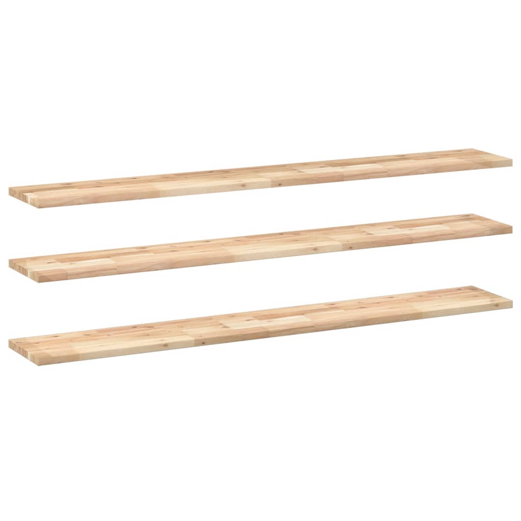 Rafturi suspendate 3 buc. 160x20x2cm lemn masiv acacia netratat, natural