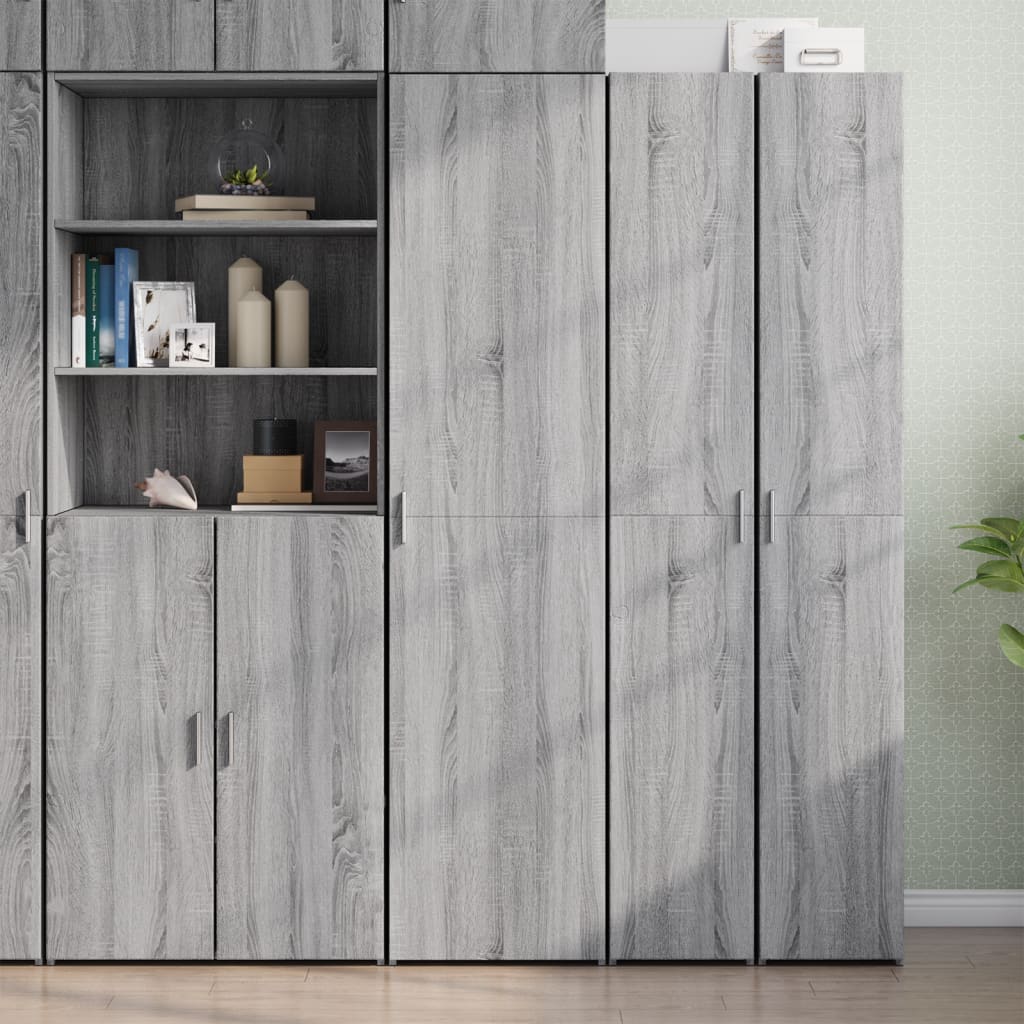 Dulap inalt, gri sonoma, 45x42,5x185 cm, lemn compozit — imaginea 2