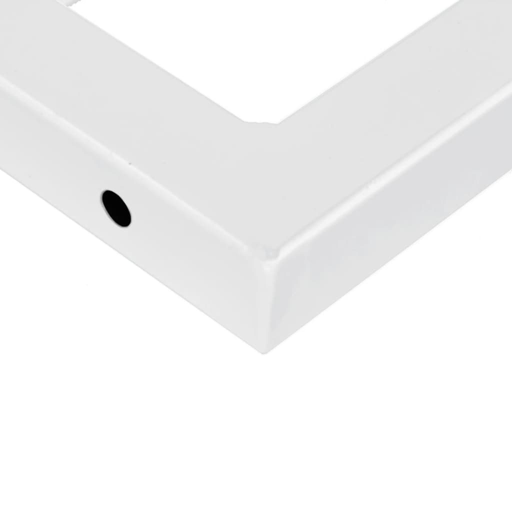 Raft pentru lavoar montat pe perete, otel și lemn masiv acacia, maro închis și alb, mărime 140x40x2 cm, model dreptunghiular — imaginea 9