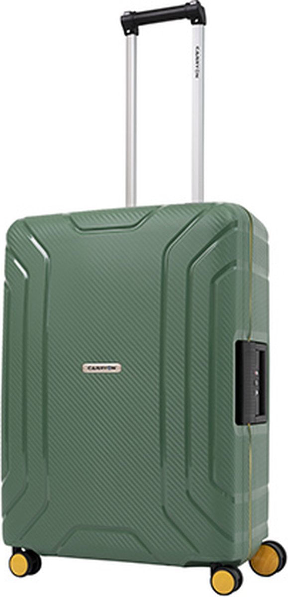 Troler Mediu, CarryOn, STEWARD, Polipropilena, Cifru TSA, inchidere cu clapeta, 65 cm, Verde