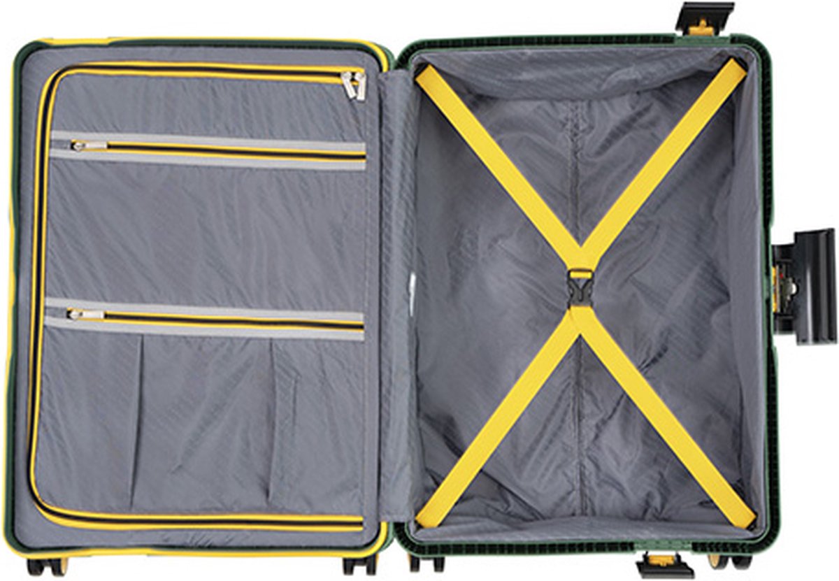 Troler Mare, CarryOn, STEWARD, Polipropilena, Cifru TSA, inchidere cu clapeta, 75 cm, Verde