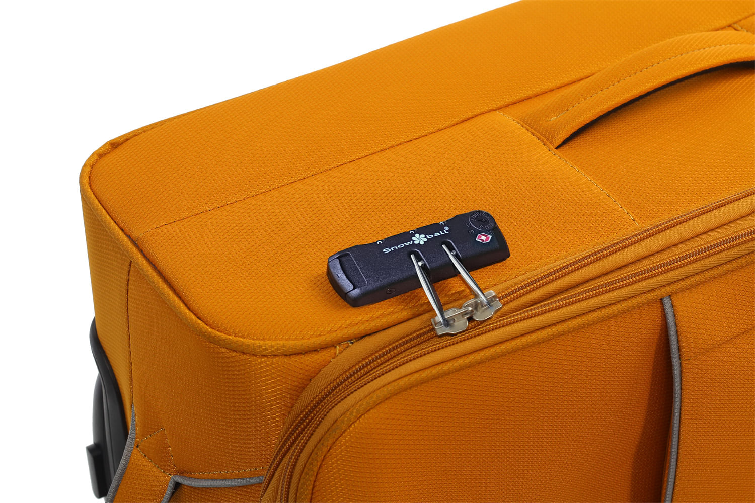 Troler mic de cabina extensibil Snowball SW22204, Nylon Jacquard 900D, cifru TSA, 55 cm, galben mustar