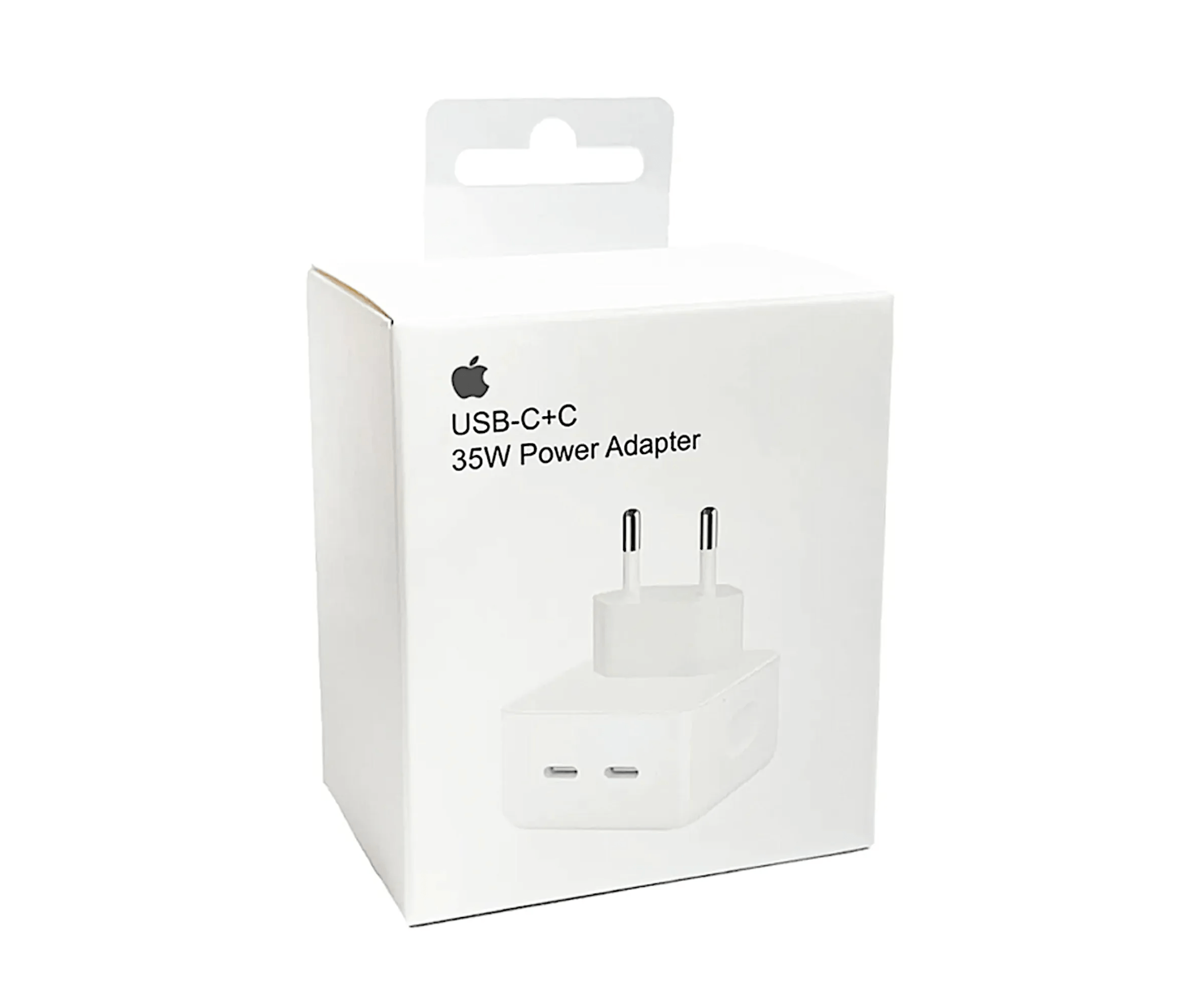 Adaptor retea Apple, Dual Port USB-C 35W, pentru iPhone, iPad, MacBook, Airpods, Apple Watch, Fast charge, MNWM3AM/A, Alb, CRB-BBL7205