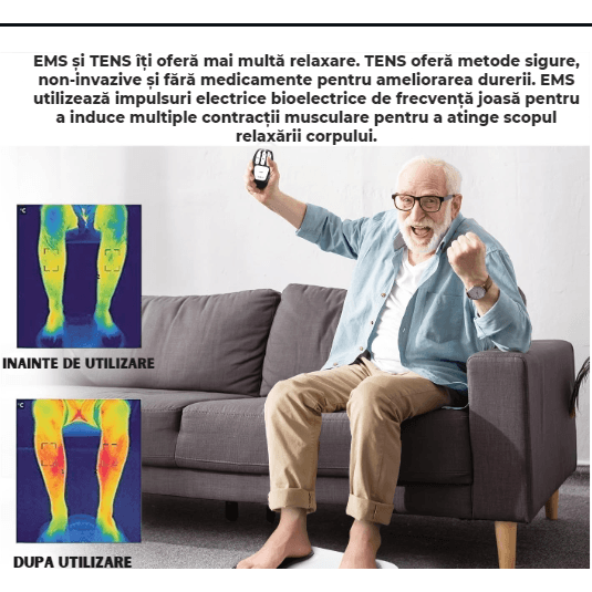 Aparat pentru masat picioare, Ila Product®, Vibratii, Caldura, Terapie magnetica, PuLsatii EMS&TENS, Telecomanda