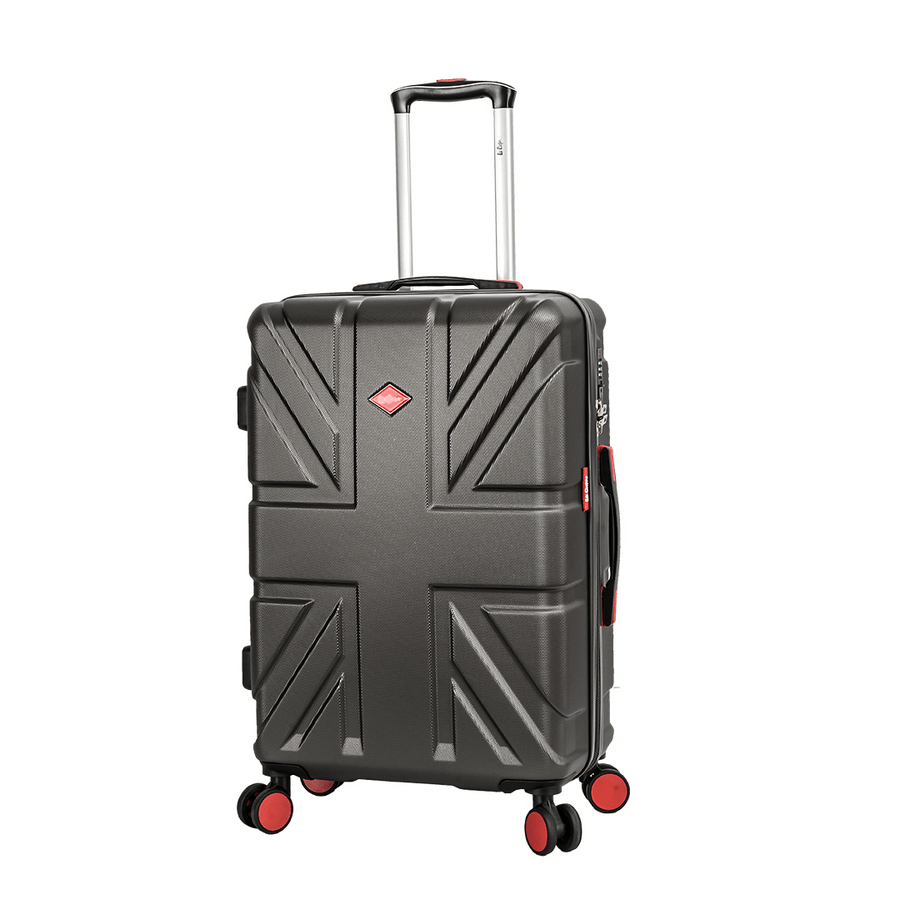 Troler Mediu Lee Cooper London, ABS, 4 Roti Duble, Cifru, 66.5 cm, Antracit