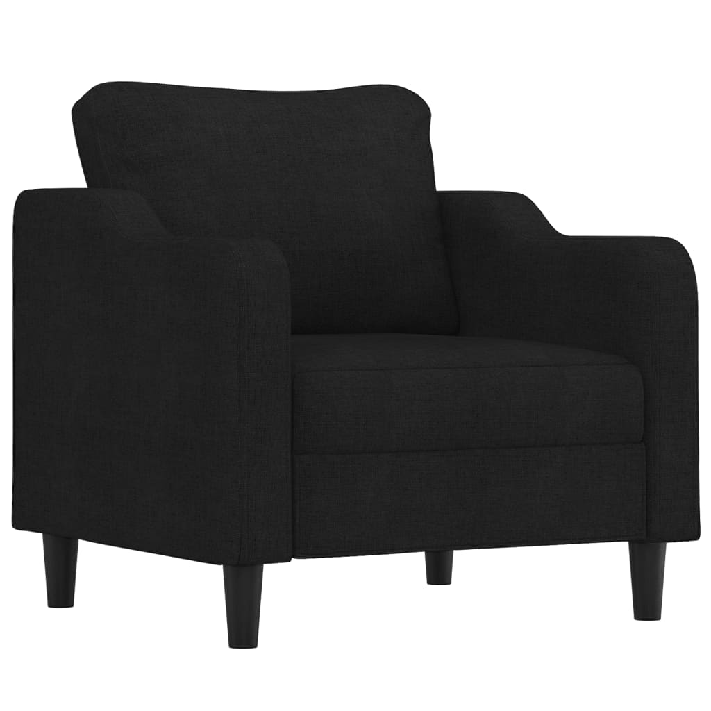 Fotoliu canapea cu taburet, negru, 60 cm, material textil — imaginea 4