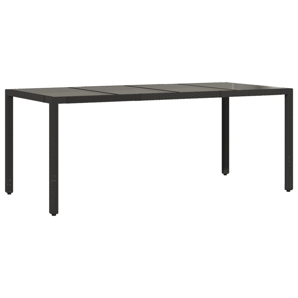 Set bistro de gradina, 9 piese, cu perne, negru, poliratan — imaginea 4