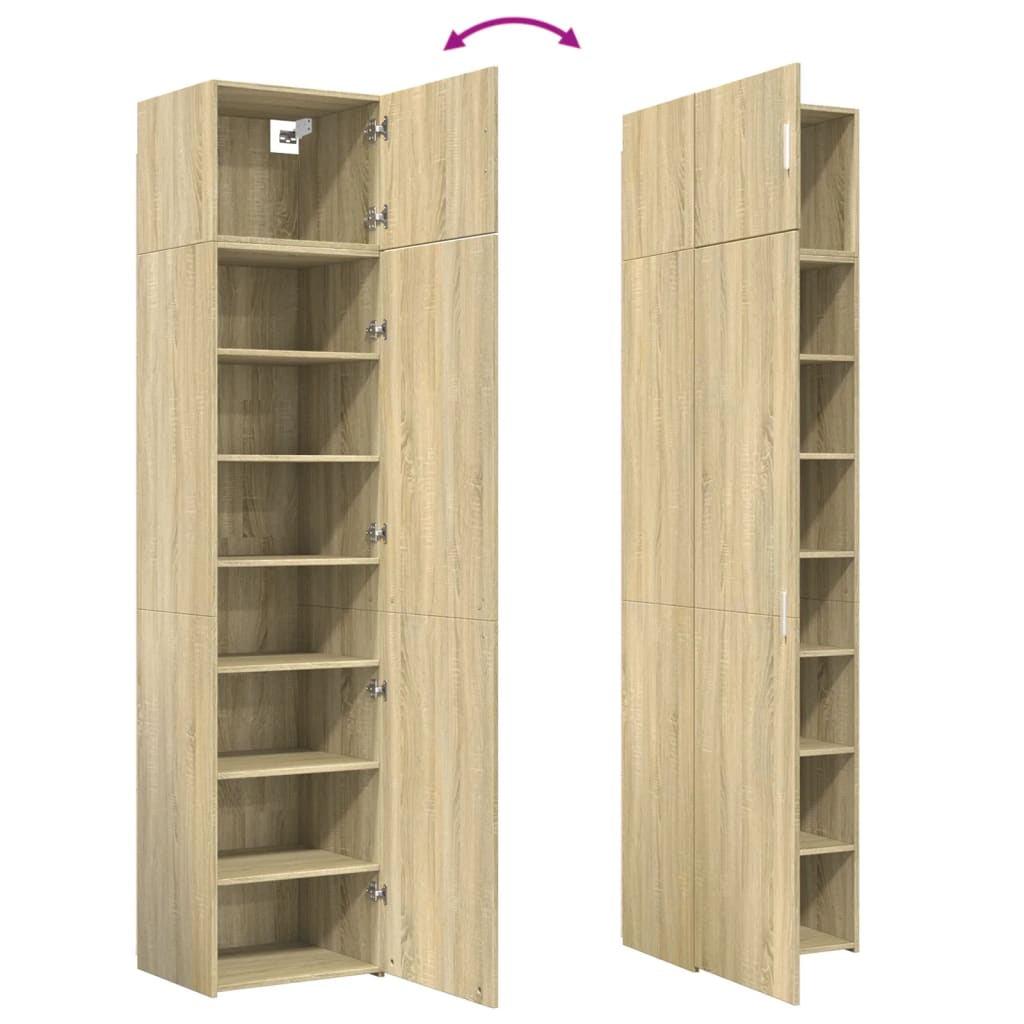 Dulap de depozitare slim, stejar sonoma, 50x42,5x225cm, lemn — imaginea 9
