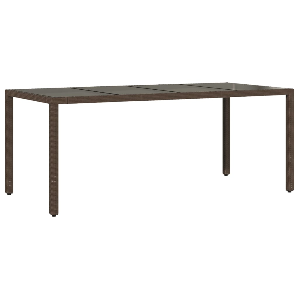 Set bistro de gradina cu perne, 9 piese, maro, poliratan — imaginea 4
