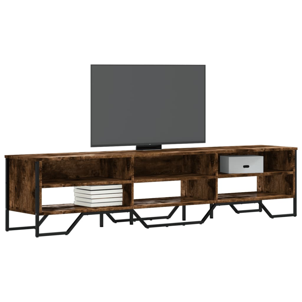 Dulap TV, stejar fumuriu, 180x34x41 cm, lemn prelucrat — imaginea 2