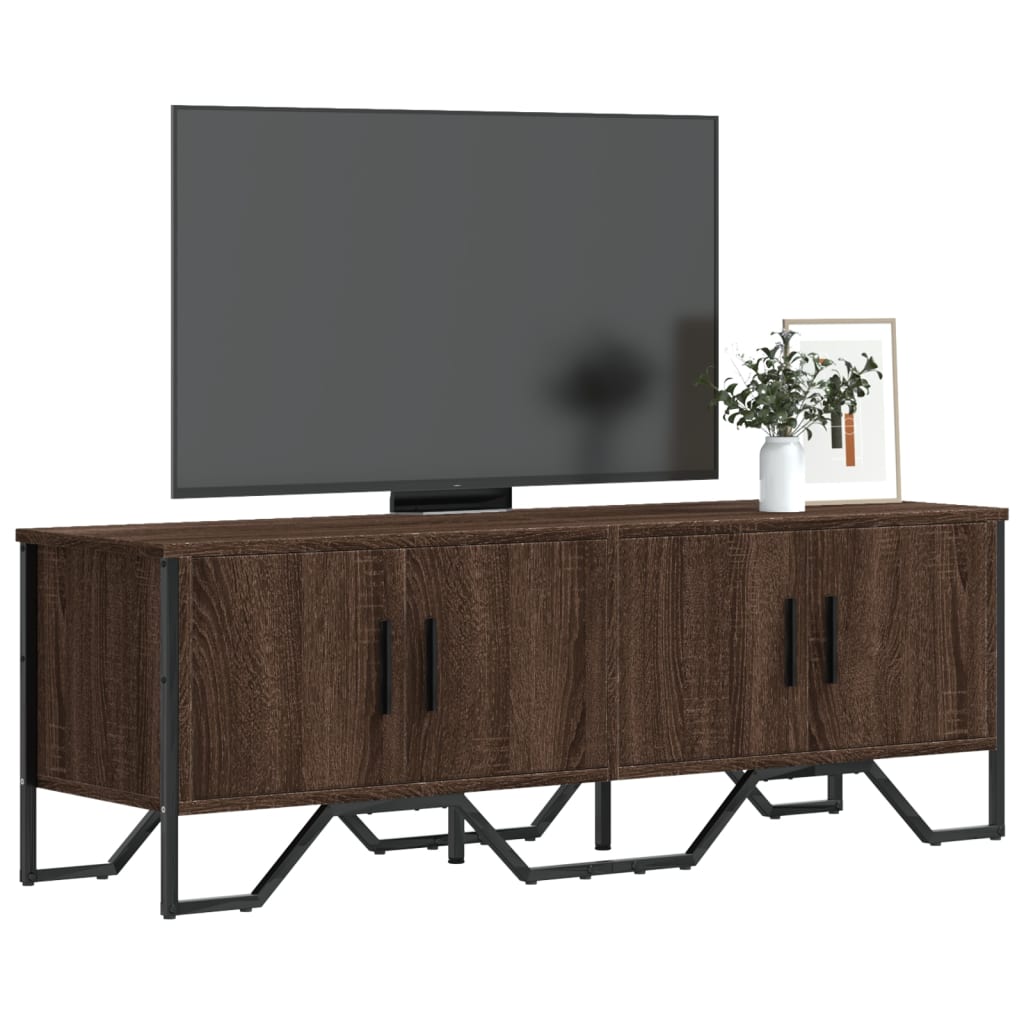 Dulap TV, stejar maro, 122x34x41 cm, lemn prelucrat — imaginea 2