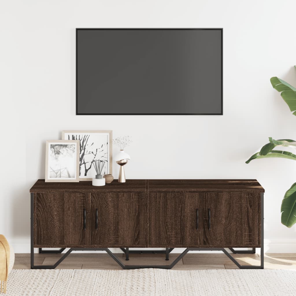Dulap TV, stejar maro, 122x34x41 cm, lemn prelucrat — imaginea 3