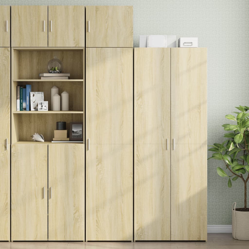 Dulap de depozitare slim, stejar sonoma, 45x42,5x225cm, lemn — imaginea 2
