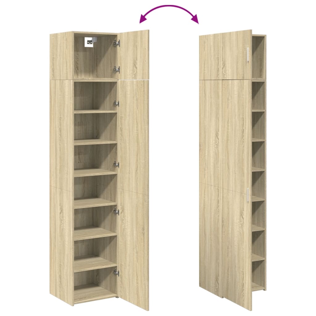 Dulap de depozitare slim, stejar sonoma, 45x42,5x225cm, lemn — imaginea 9