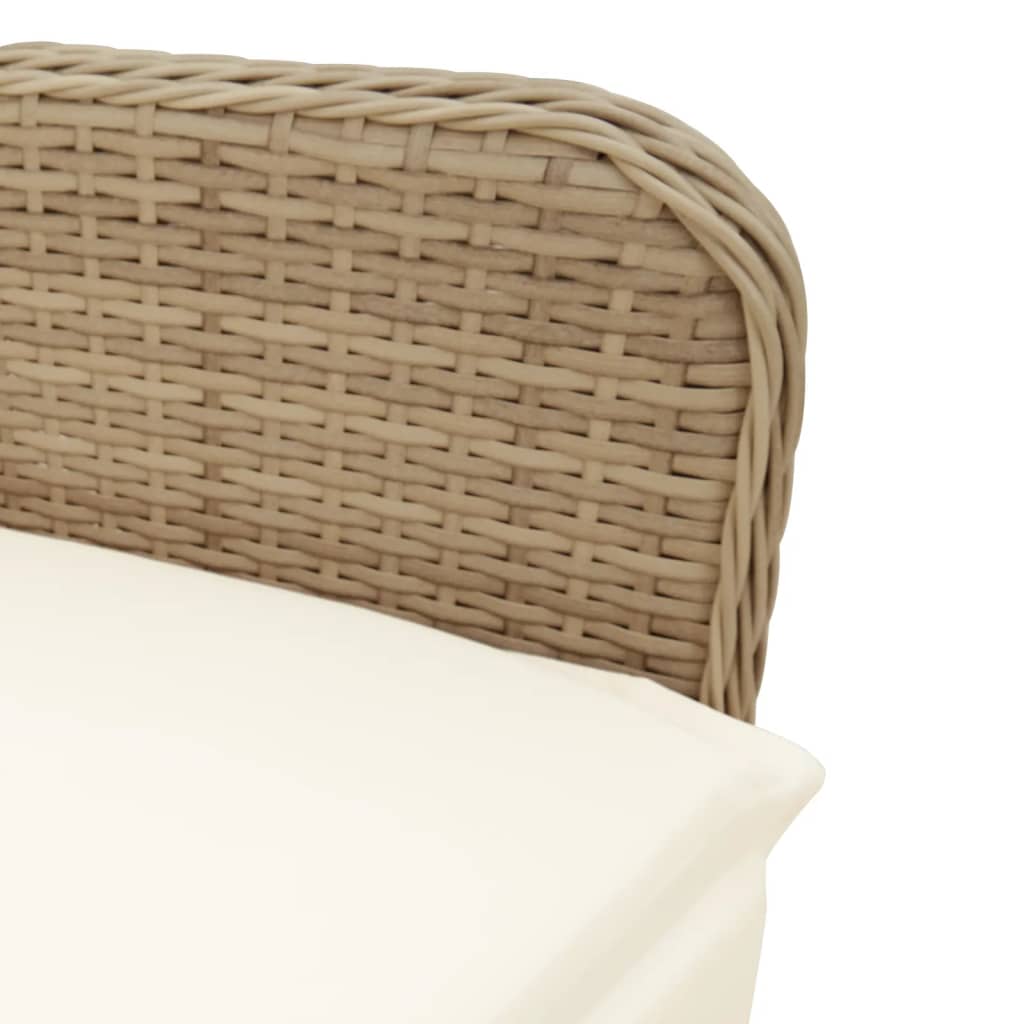 Set bistro de gradina, 5 piese, cu perne, maro, poliratan — imaginea 5