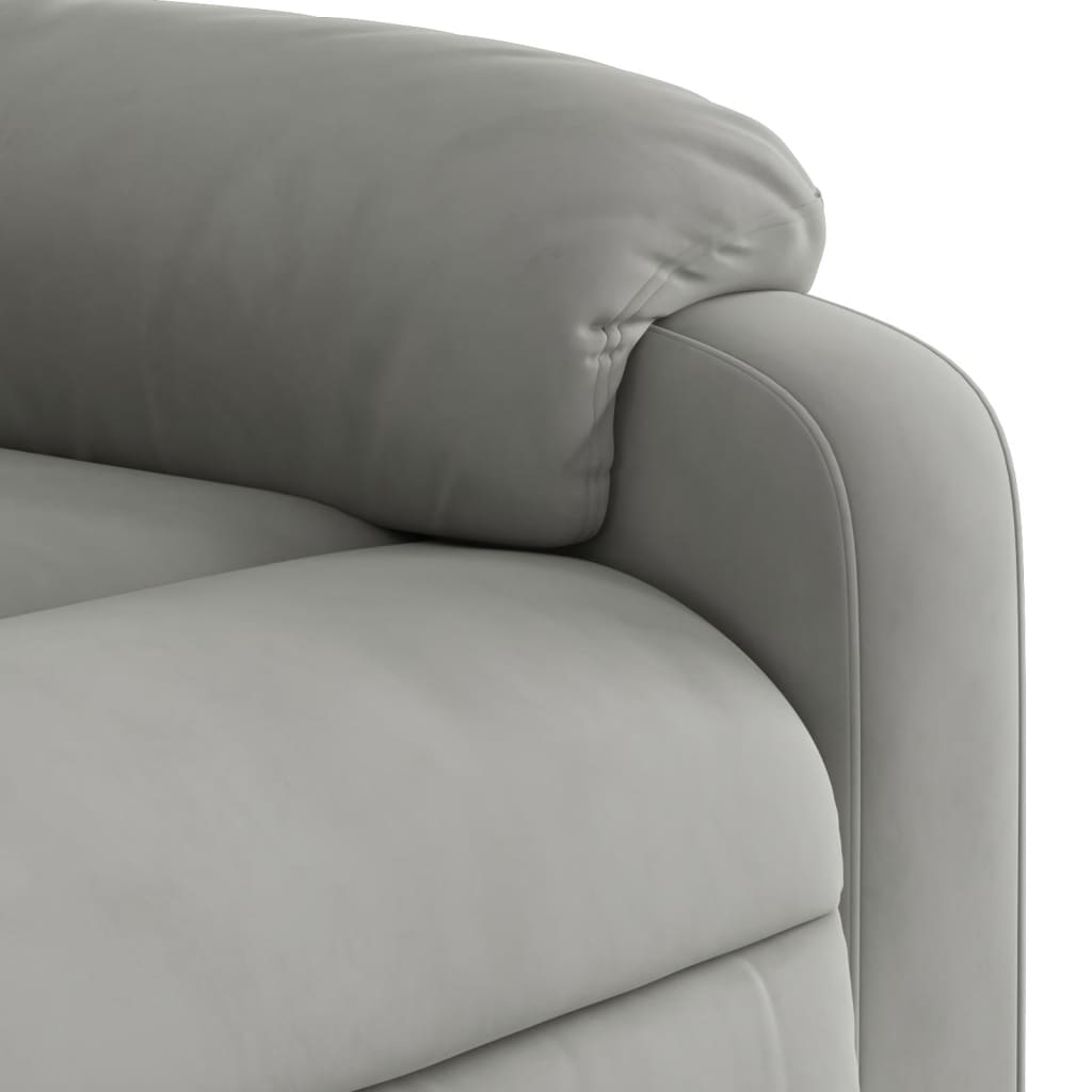 Fotoliu rabatabil electric, gri deschis, microfibra — imaginea 10