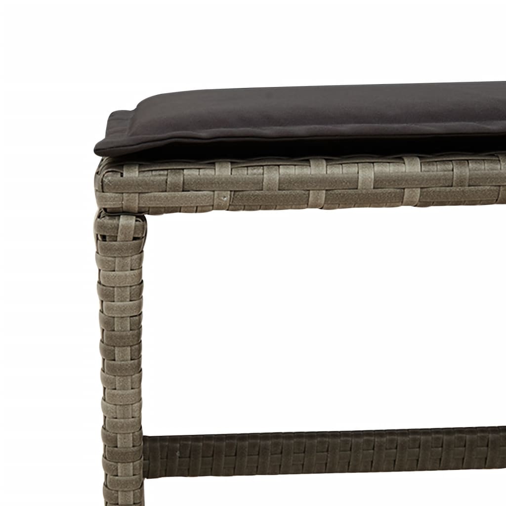 Set mobilier gradina cu perne, 9 piese, gri, poliratan — imaginea 11