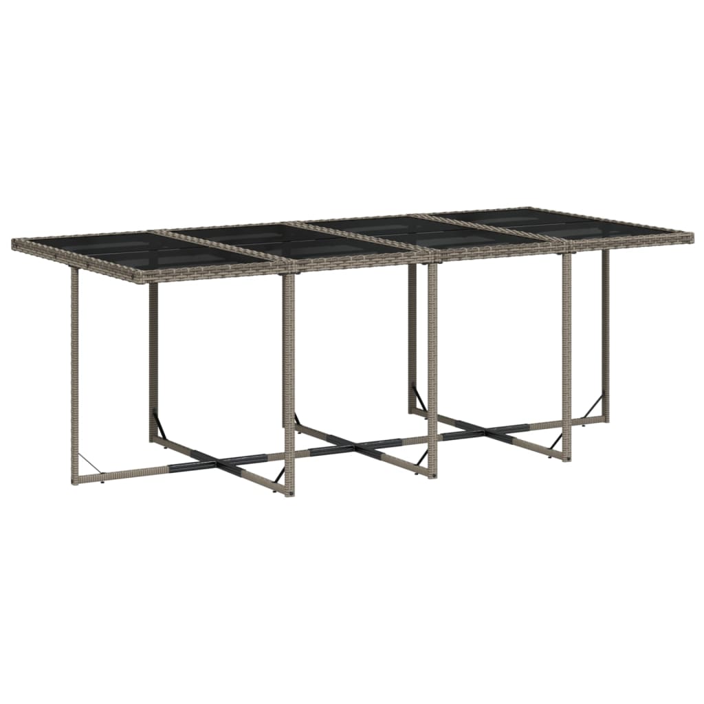 Set mobilier de gradina cu perne, 13 piese, gri, poliratan — imaginea 4