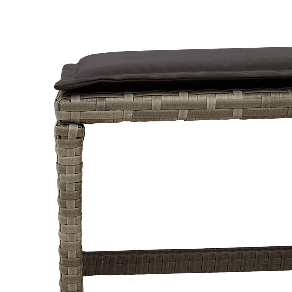 Set mobilier de gradina cu perne, 11 piese, gri, poliratan — imaginea 10